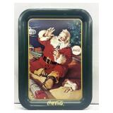 1994 Coca Cola Metal Christmas Tray Santa with