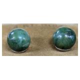 Small Green Stone Stud Earrings