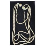 3 Strand Faux Pearl Necklace