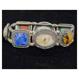 Sterling Silver Watch Bracelet w/Gemstones