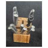 Stainless Knife Set w/Turnstile Knife Block