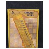 'Smokers Bucks' Punch Board, a Popular Form of