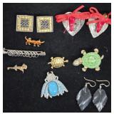 (3) Prs Earrings & (5) Pins