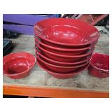(6) Pier One Red Serving Bowls + (2) Small Bowls