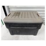 Lidded Tote Full of Ratchet Straps & Tow Strap