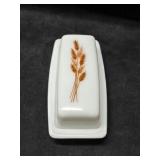 Vtg Pyrex Butter Dish w/ Harvest Gold