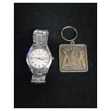 Men's Seiko Watch & Vintage Brass A&M Key Chain