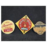 (3) Small Vintage Cardboard Cigar Advertising
