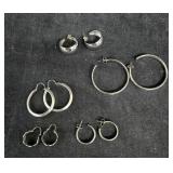 (5) Prs Silver-Tone Earrings