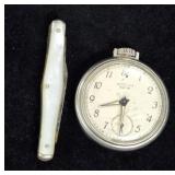 1960s Westclox Pocket Ben 'Dollar' Pocket Watch +