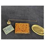 Brass Candle Snuffer, Handmade Leather Wallet,