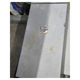 Gray Electrical Service Panel Box, Likely a