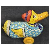 1930s Tin Wind-up Mother Duck Toy