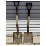 (2) Vintage D-Handled Bucket Shovels