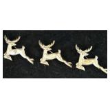 (3) Sterling Silver Reindeer Pins