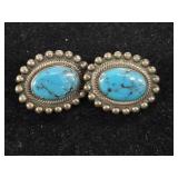 Sterling Silver & Navajo Turquoise Earrings