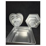 (11) Wilton Cake Pans + (2) Vtg Wilton Heart