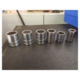 (6) metric 1/4' drive sockets GM, other 17