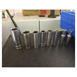 (8) metric 3/8' drive deep sockets