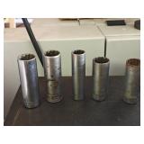 (5) Craftsman & Other 1/4' Drive Deep Sockets SAE