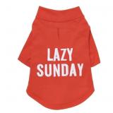 Sz M Lazy Sunday Graphic Dog T-Shirt