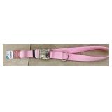 Sz LG Metal Buckle Nylon Dog Collar Pink