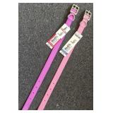 (2) Purple & Pink 12" Dog Collars