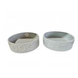 (2) Ceramic Dog Food Bowls
