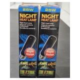 (2) 25W Exo Terra Night Heat Lamps for reptiles