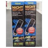 (2) 15W Exo Terra Night Heat Lamps