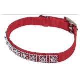 Coastal Jeweled Dog Collar, Red, XS