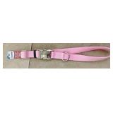 Sz LG Metal Buckle Nylon Dog Collar Pink