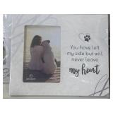 Dog Speak "You have left my side" vertical wood