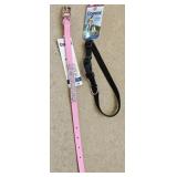 XS & 10' Dog Collars Pink & Black
