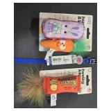 (3) Catnip Crinkle Toys & 8" Blue Collar