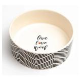 (2) Live Love Woof Ceramic Pet Bowls