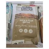 22.5lb Acana limited ingredient diet duck and