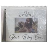 Dog Speak "Best Dog Ever" frame is a white rustic