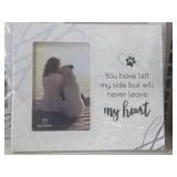 Dog Speak "You have left my side" vertical wood