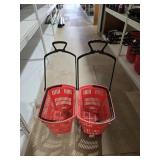 (2) Red Shopping Baskets