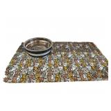 Dog Food Mat & Small Nonskid Bowl
