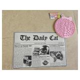 'The Daily Cat' Newspaper-themed Pet Mat and a