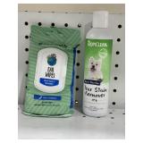 TropiClean Tear Stain Remover (8 oz bottle) and