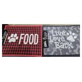 (2) Dog Bowl Mats