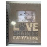 Dog Speak brand wooden pallet box frame featuring