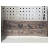 Dog Speak brand wooden pallet box sign featuring
