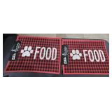 (2) Dog Bowl Mats