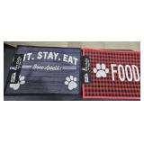 (2) Dog Bowl Mats