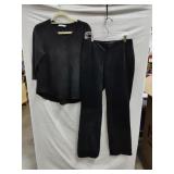 Black Suade Pancho and Pants set size 8