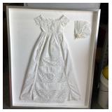 32"x39" Framed Antique Victorian Christening Gown